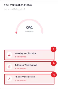 Choose identity verification or address verification